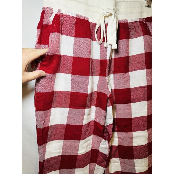 AMERICAN EAGLE  Flannel Jogger Red White PJ Pajama Pants Women's XXS NWT - Picture 3 of 9